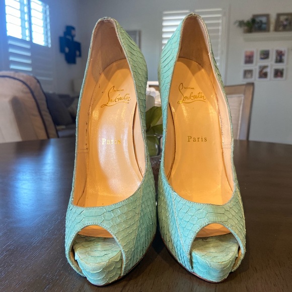 Christian Louboutin Matt Python Blue Turquoise - Picture 4 of 6